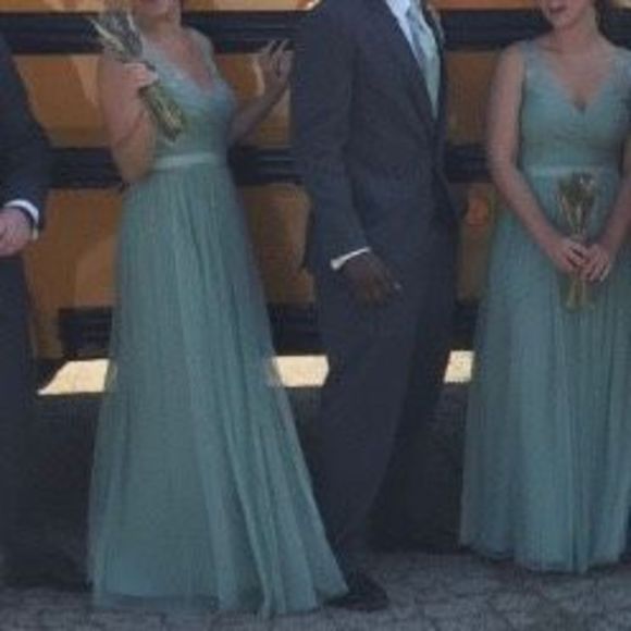 Hitherto A BHLDN Exclusive from Anthropologie, Fleur Bridesmaid Gown Sea Glass 2 - Picture 9 of 13